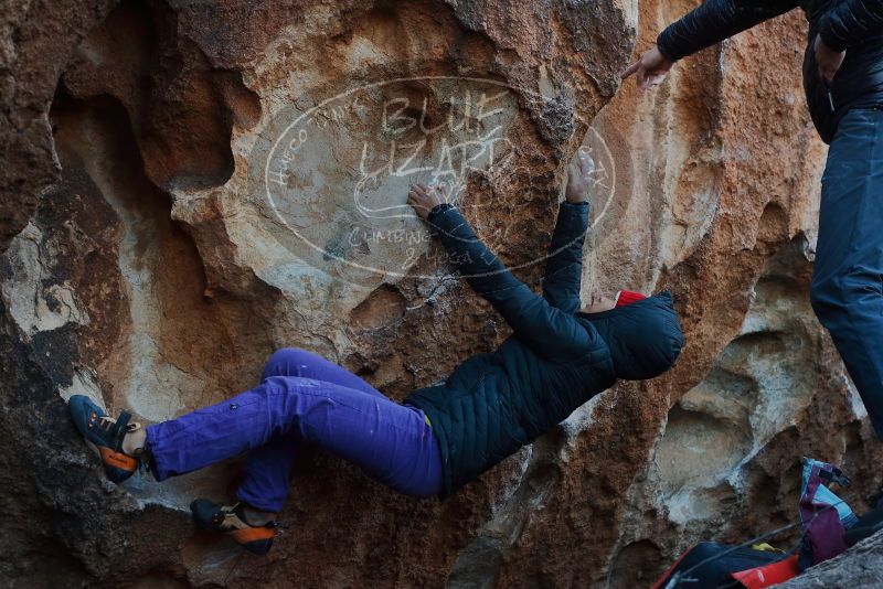 Bouldering in Hueco Tanks on 12/29/2019 with Blue Lizard Climbing and Yoga
Filename: SRM_20191229_1133550.jpg
Aperture: f/5.0
Shutter Speed: 1/250
Body: Canon EOS-1D Mark II
Lens: Canon EF 50mm f/1.8 II