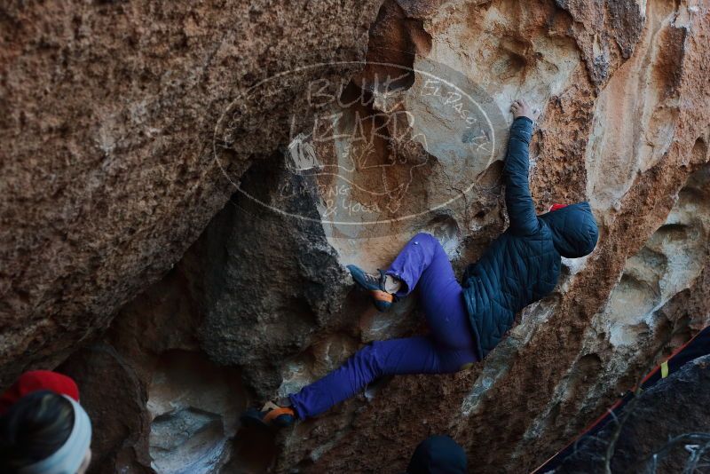 Bouldering in Hueco Tanks on 12/29/2019 with Blue Lizard Climbing and Yoga
Filename: SRM_20191229_1137550.jpg
Aperture: f/4.5
Shutter Speed: 1/250
Body: Canon EOS-1D Mark II
Lens: Canon EF 50mm f/1.8 II