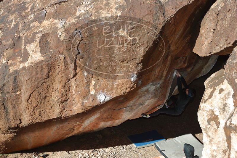 Bouldering in Hueco Tanks on 12/29/2019 with Blue Lizard Climbing and Yoga
Filename: SRM_20191229_1216430.jpg
Aperture: f/5.0
Shutter Speed: 1/250
Body: Canon EOS-1D Mark II
Lens: Canon EF 50mm f/1.8 II