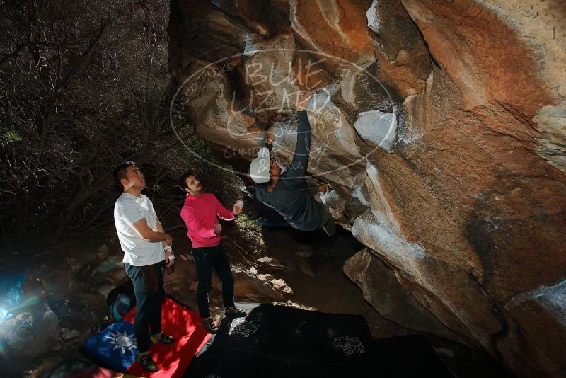 Bouldering in Hueco Tanks on 12/30/2019 with Blue Lizard Climbing and Yoga
Filename: SRM_20191230_1221400.jpg
Aperture: f/8.0
Shutter Speed: 1/250
Body: Canon EOS-1D Mark II
Lens: Canon EF 16-35mm f/2.8 L