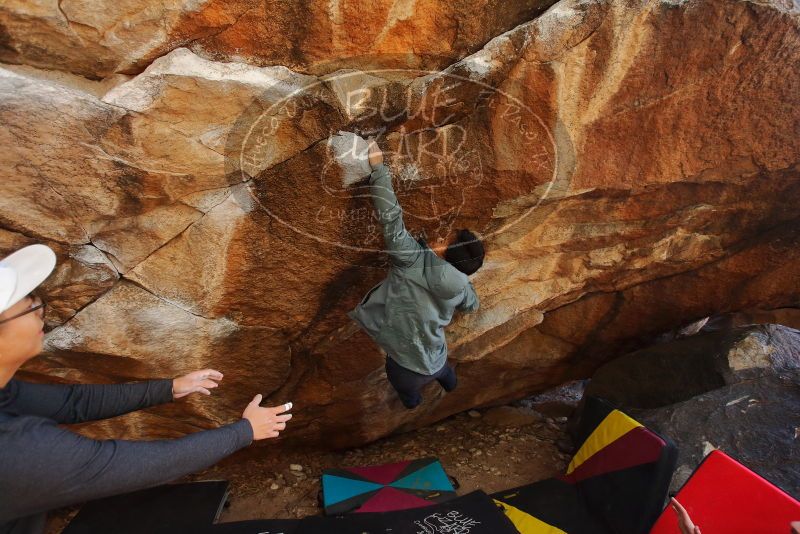 Bouldering in Hueco Tanks on 12/30/2019 with Blue Lizard Climbing and Yoga
Filename: SRM_20191230_1320220.jpg
Aperture: f/4.0
Shutter Speed: 1/250
Body: Canon EOS-1D Mark II
Lens: Canon EF 16-35mm f/2.8 L