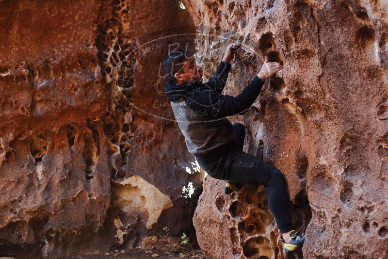 Bouldering in Hueco Tanks on 12/30/2019 with Blue Lizard Climbing and Yoga

Filename: SRM_20191230_1452440.jpg
Aperture: f/2.8
Shutter Speed: 1/125
Body: Canon EOS-1D Mark II
Lens: Canon EF 50mm f/1.8 II