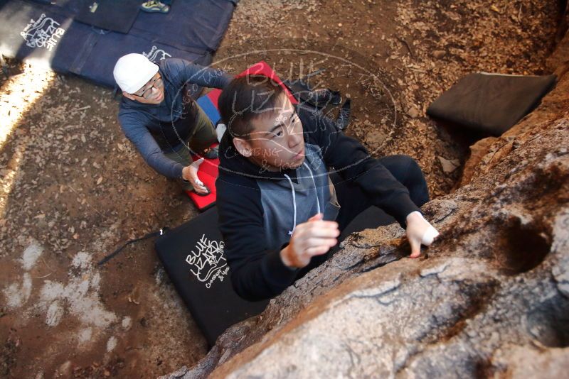 Bouldering in Hueco Tanks on 12/30/2019 with Blue Lizard Climbing and Yoga
Filename: SRM_20191230_1634060.jpg
Aperture: f/2.8
Shutter Speed: 1/200
Body: Canon EOS-1D Mark II
Lens: Canon EF 16-35mm f/2.8 L