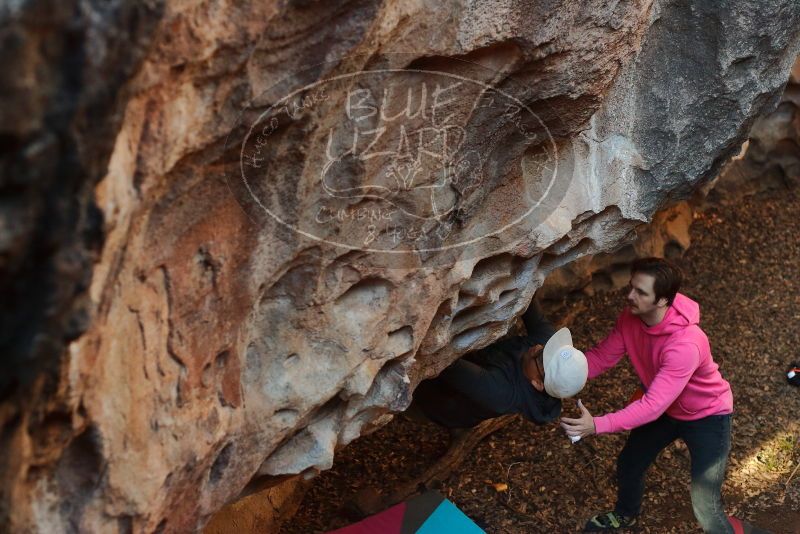 Bouldering in Hueco Tanks on 12/30/2019 with Blue Lizard Climbing and Yoga
Filename: SRM_20191230_1637430.jpg
Aperture: f/3.5
Shutter Speed: 1/250
Body: Canon EOS-1D Mark II
Lens: Canon EF 50mm f/1.8 II