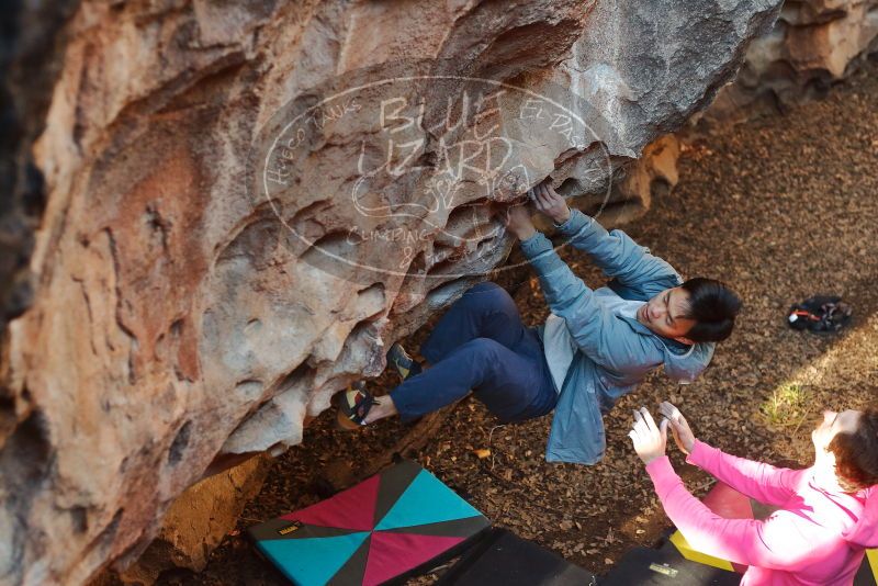 Bouldering in Hueco Tanks on 12/30/2019 with Blue Lizard Climbing and Yoga
Filename: SRM_20191230_1639170.jpg
Aperture: f/3.2
Shutter Speed: 1/250
Body: Canon EOS-1D Mark II
Lens: Canon EF 50mm f/1.8 II