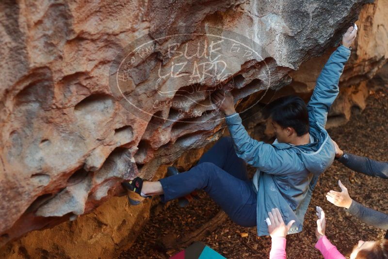 Bouldering in Hueco Tanks on 12/30/2019 with Blue Lizard Climbing and Yoga
Filename: SRM_20191230_1643240.jpg
Aperture: f/2.8
Shutter Speed: 1/200
Body: Canon EOS-1D Mark II
Lens: Canon EF 50mm f/1.8 II