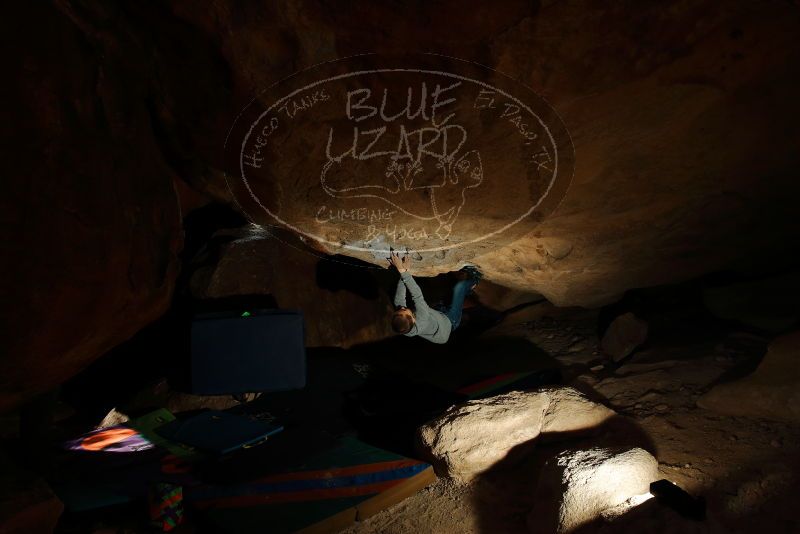 Bouldering in Hueco Tanks on 12/31/2019 with Blue Lizard Climbing and Yoga
Filename: SRM_20191231_1245310.jpg
Aperture: f/8.0
Shutter Speed: 1/200
Body: Canon EOS-1D Mark II
Lens: Canon EF 16-35mm f/2.8 L