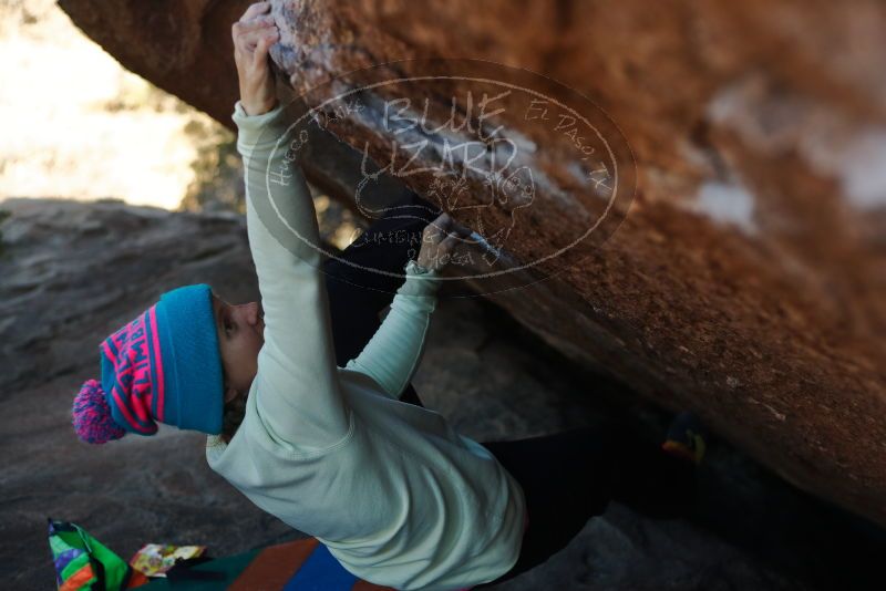 Bouldering in Hueco Tanks on 12/31/2019 with Blue Lizard Climbing and Yoga

Filename: SRM_20191231_1426340.jpg
Aperture: f/2.8
Shutter Speed: 1/500
Body: Canon EOS-1D Mark II
Lens: Canon EF 50mm f/1.8 II