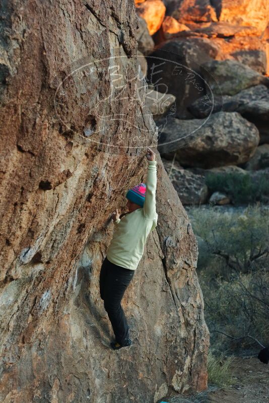 Bouldering in Hueco Tanks on 12/31/2019 with Blue Lizard Climbing and Yoga

Filename: SRM_20191231_1814120.jpg
Aperture: f/3.5
Shutter Speed: 1/250
Body: Canon EOS-1D Mark II
Lens: Canon EF 50mm f/1.8 II
