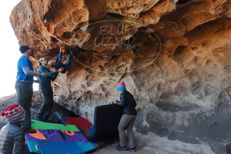 Bouldering in Hueco Tanks on 01/01/2020 with Blue Lizard Climbing and Yoga
Filename: SRM_20200101_1456270.jpg
Aperture: f/5.6
Shutter Speed: 1/250
Body: Canon EOS-1D Mark II
Lens: Canon EF 16-35mm f/2.8 L