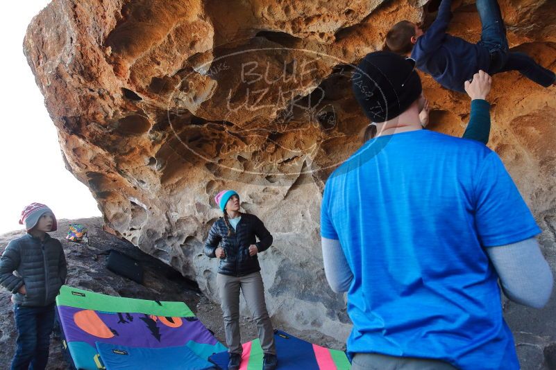 Bouldering in Hueco Tanks on 01/01/2020 with Blue Lizard Climbing and Yoga
Filename: SRM_20200101_1459290.jpg
Aperture: f/5.6
Shutter Speed: 1/250
Body: Canon EOS-1D Mark II
Lens: Canon EF 16-35mm f/2.8 L