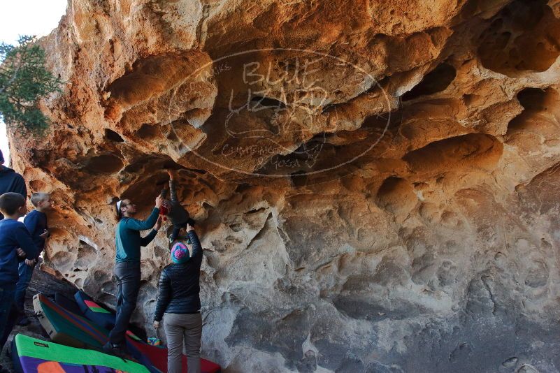 Bouldering in Hueco Tanks on 01/01/2020 with Blue Lizard Climbing and Yoga
Filename: SRM_20200101_1517181.jpg
Aperture: f/5.6
Shutter Speed: 1/250
Body: Canon EOS-1D Mark II
Lens: Canon EF 16-35mm f/2.8 L