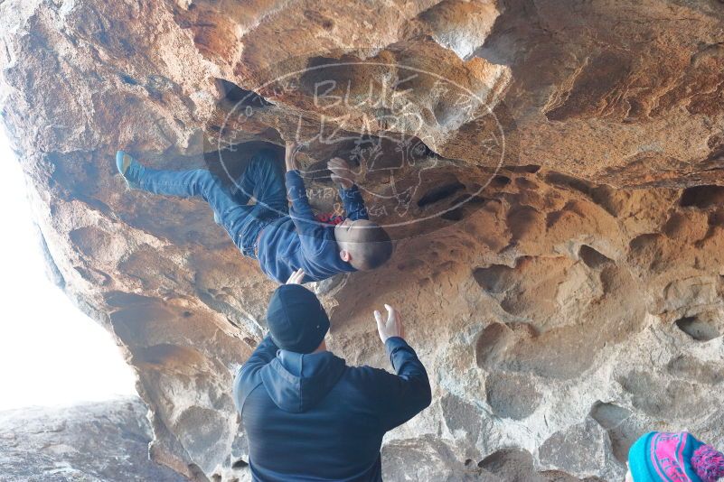 Bouldering in Hueco Tanks on 01/01/2020 with Blue Lizard Climbing and Yoga
Filename: SRM_20200101_1538450.jpg
Aperture: f/4.0
Shutter Speed: 1/250
Body: Canon EOS-1D Mark II
Lens: Canon EF 50mm f/1.8 II