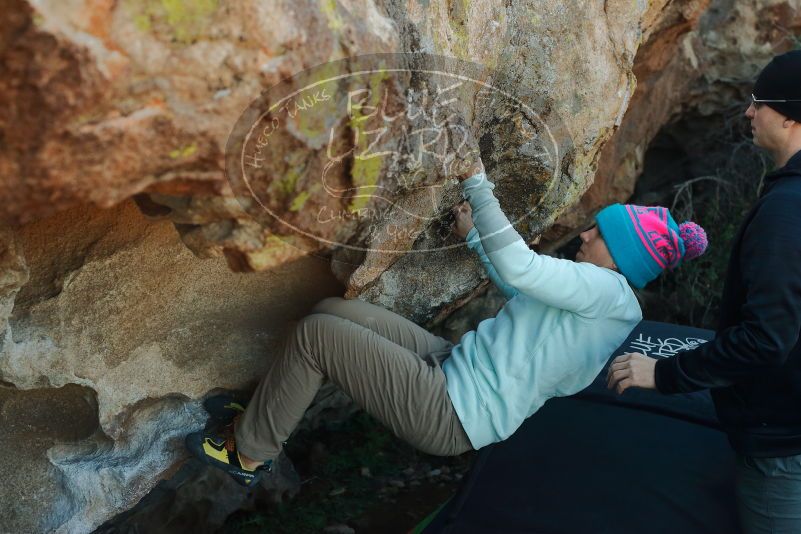 Bouldering in Hueco Tanks on 01/01/2020 with Blue Lizard Climbing and Yoga
Filename: SRM_20200101_1620030.jpg
Aperture: f/5.0
Shutter Speed: 1/320
Body: Canon EOS-1D Mark II
Lens: Canon EF 50mm f/1.8 II
