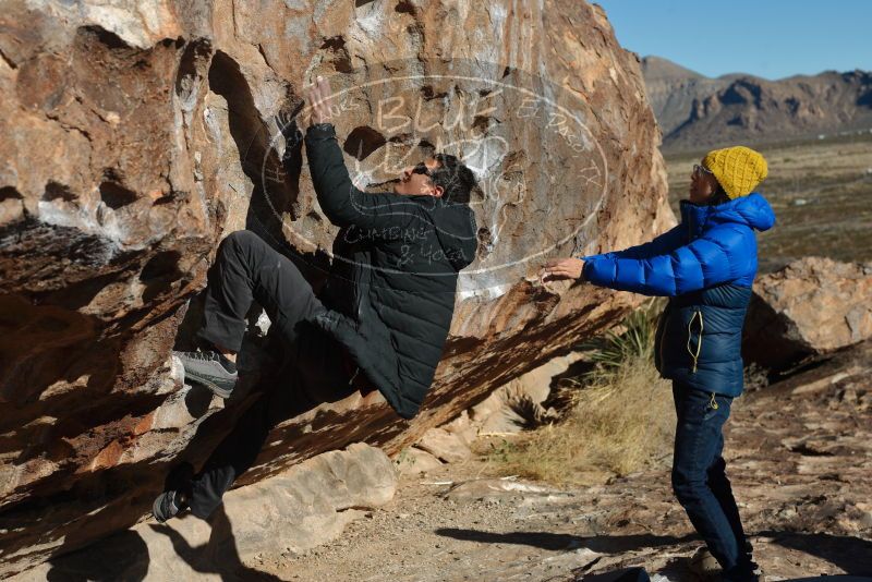 Bouldering in Hueco Tanks on 01/03/2020 with Blue Lizard Climbing and Yoga
Filename: SRM_20200103_1054280.jpg
Aperture: f/5.6
Shutter Speed: 1/400
Body: Canon EOS-1D Mark II
Lens: Canon EF 50mm f/1.8 II