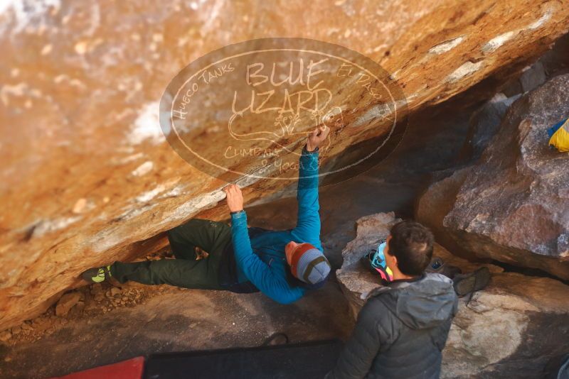 Bouldering in Hueco Tanks on 01/03/2020 with Blue Lizard Climbing and Yoga
Filename: SRM_20200103_1642050.jpg
Aperture: f/2.2
Shutter Speed: 1/320
Body: Canon EOS-1D Mark II
Lens: Canon EF 50mm f/1.8 II