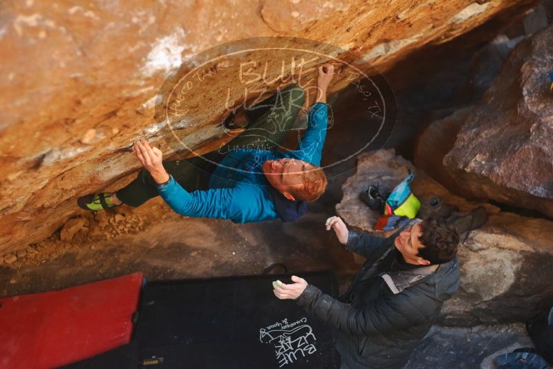 Bouldering in Hueco Tanks on 01/03/2020 with Blue Lizard Climbing and Yoga
Filename: SRM_20200103_1644520.jpg
Aperture: f/2.5
Shutter Speed: 1/320
Body: Canon EOS-1D Mark II
Lens: Canon EF 50mm f/1.8 II