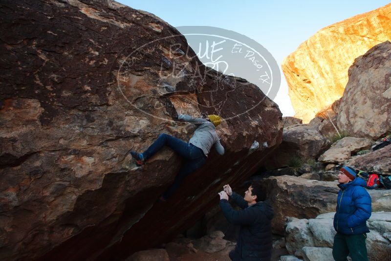 Bouldering in Hueco Tanks on 01/03/2020 with Blue Lizard Climbing and Yoga
Filename: SRM_20200103_1809490.jpg
Aperture: f/5.0
Shutter Speed: 1/250
Body: Canon EOS-1D Mark II
Lens: Canon EF 16-35mm f/2.8 L