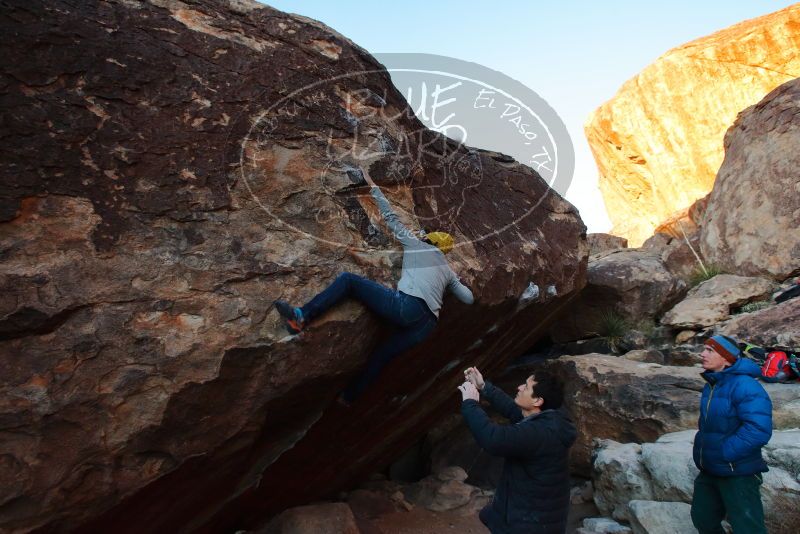Bouldering in Hueco Tanks on 01/03/2020 with Blue Lizard Climbing and Yoga
Filename: SRM_20200103_1809510.jpg
Aperture: f/5.0
Shutter Speed: 1/250
Body: Canon EOS-1D Mark II
Lens: Canon EF 16-35mm f/2.8 L