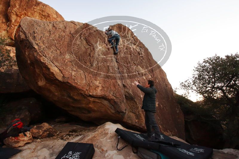 Bouldering in Hueco Tanks on 01/03/2020 with Blue Lizard Climbing and Yoga
Filename: SRM_20200103_1829450.jpg
Aperture: f/3.2
Shutter Speed: 1/125
Body: Canon EOS-1D Mark II
Lens: Canon EF 16-35mm f/2.8 L