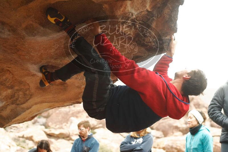 Bouldering in Hueco Tanks on 01/02/2020 with Blue Lizard Climbing and Yoga
Filename: SRM_20200102_1123100.jpg
Aperture: f/3.2
Shutter Speed: 1/250
Body: Canon EOS-1D Mark II
Lens: Canon EF 50mm f/1.8 II