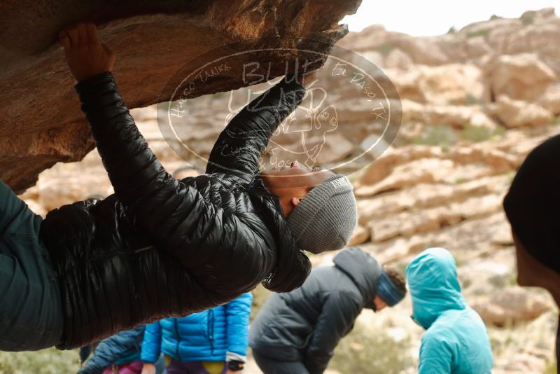 Bouldering in Hueco Tanks on 01/02/2020 with Blue Lizard Climbing and Yoga
Filename: SRM_20200102_1144190.jpg
Aperture: f/3.2
Shutter Speed: 1/250
Body: Canon EOS-1D Mark II
Lens: Canon EF 50mm f/1.8 II