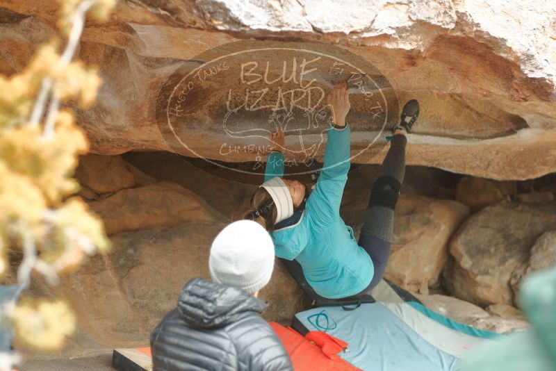 Bouldering in Hueco Tanks on 01/02/2020 with Blue Lizard Climbing and Yoga
Filename: SRM_20200102_1204120.jpg
Aperture: f/2.8
Shutter Speed: 1/250
Body: Canon EOS-1D Mark II
Lens: Canon EF 50mm f/1.8 II