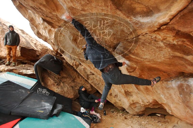Bouldering in Hueco Tanks on 01/02/2020 with Blue Lizard Climbing and Yoga

Filename: SRM_20200102_1344040.jpg
Aperture: f/2.8
Shutter Speed: 1/250
Body: Canon EOS-1D Mark II
Lens: Canon EF 16-35mm f/2.8 L