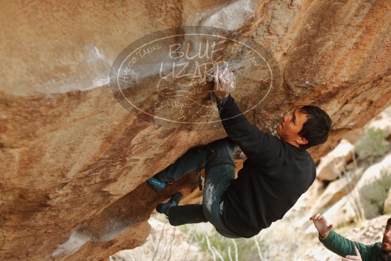 Bouldering in Hueco Tanks on 01/02/2020 with Blue Lizard Climbing and Yoga
Filename: SRM_20200102_1356141.jpg
Aperture: f/2.8
Shutter Speed: 1/250
Body: Canon EOS-1D Mark II
Lens: Canon EF 50mm f/1.8 II