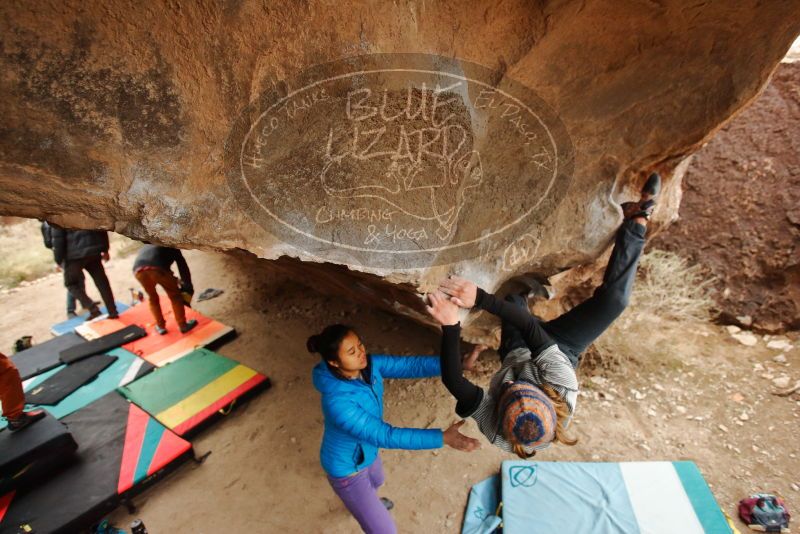 Bouldering in Hueco Tanks on 01/02/2020 with Blue Lizard Climbing and Yoga
Filename: SRM_20200102_1441000.jpg
Aperture: f/3.5
Shutter Speed: 1/250
Body: Canon EOS-1D Mark II
Lens: Canon EF 16-35mm f/2.8 L