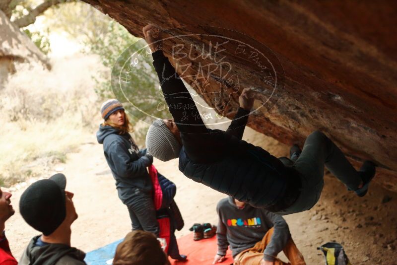 Bouldering in Hueco Tanks on 01/02/2020 with Blue Lizard Climbing and Yoga
Filename: SRM_20200102_1502050.jpg
Aperture: f/2.8
Shutter Speed: 1/250
Body: Canon EOS-1D Mark II
Lens: Canon EF 50mm f/1.8 II
