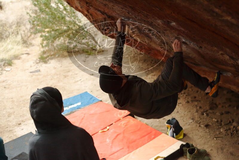 Bouldering in Hueco Tanks on 01/02/2020 with Blue Lizard Climbing and Yoga

Filename: SRM_20200102_1505580.jpg
Aperture: f/3.2
Shutter Speed: 1/250
Body: Canon EOS-1D Mark II
Lens: Canon EF 50mm f/1.8 II