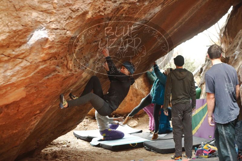 Bouldering in Hueco Tanks on 01/02/2020 with Blue Lizard Climbing and Yoga
Filename: SRM_20200102_1525550.jpg
Aperture: f/2.8
Shutter Speed: 1/250
Body: Canon EOS-1D Mark II
Lens: Canon EF 50mm f/1.8 II