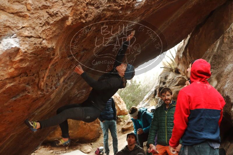 Bouldering in Hueco Tanks on 01/02/2020 with Blue Lizard Climbing and Yoga
Filename: SRM_20200102_1532580.jpg
Aperture: f/3.5
Shutter Speed: 1/200
Body: Canon EOS-1D Mark II
Lens: Canon EF 50mm f/1.8 II