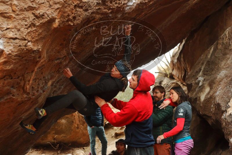 Bouldering in Hueco Tanks on 01/02/2020 with Blue Lizard Climbing and Yoga
Filename: SRM_20200102_1533200.jpg
Aperture: f/4.0
Shutter Speed: 1/200
Body: Canon EOS-1D Mark II
Lens: Canon EF 50mm f/1.8 II