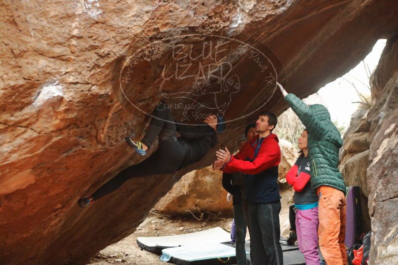 Bouldering in Hueco Tanks on 01/02/2020 with Blue Lizard Climbing and Yoga
Filename: SRM_20200102_1541360.jpg
Aperture: f/2.8
Shutter Speed: 1/250
Body: Canon EOS-1D Mark II
Lens: Canon EF 50mm f/1.8 II