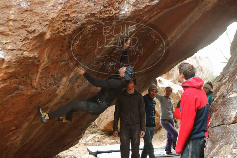 Bouldering in Hueco Tanks on 01/02/2020 with Blue Lizard Climbing and Yoga
Filename: SRM_20200102_1550530.jpg
Aperture: f/3.2
Shutter Speed: 1/200
Body: Canon EOS-1D Mark II
Lens: Canon EF 50mm f/1.8 II