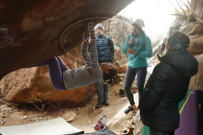 Bouldering in Hueco Tanks on 01/02/2020 with Blue Lizard Climbing and Yoga
Filename: SRM_20200102_1553150.jpg
Aperture: f/4.0
Shutter Speed: 1/250
Body: Canon EOS-1D Mark II
Lens: Canon EF 50mm f/1.8 II