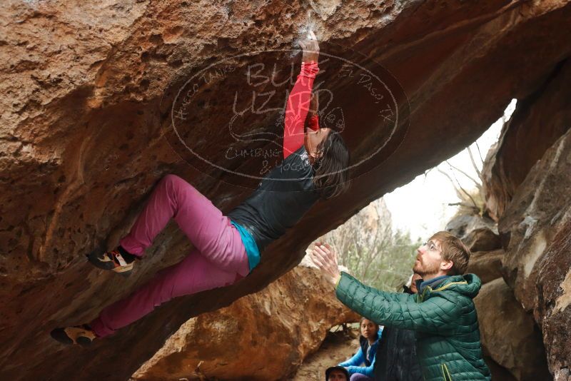 Bouldering in Hueco Tanks on 01/02/2020 with Blue Lizard Climbing and Yoga
Filename: SRM_20200102_1608171.jpg
Aperture: f/4.5
Shutter Speed: 1/250
Body: Canon EOS-1D Mark II
Lens: Canon EF 50mm f/1.8 II