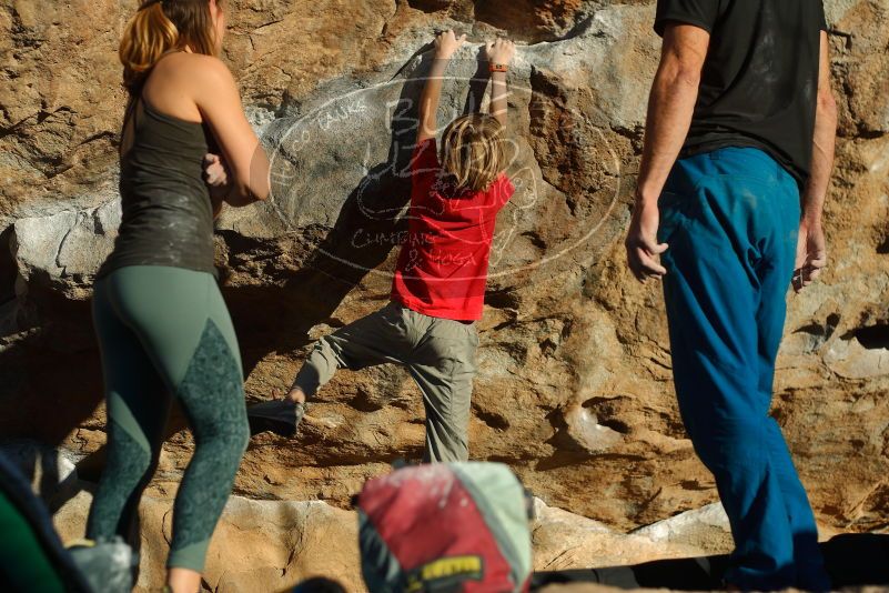 Bouldering in Hueco Tanks on 01/05/2020 with Blue Lizard Climbing and Yoga
Filename: SRM_20200105_1720361.jpg
Aperture: f/3.2
Shutter Speed: 1/1250
Body: Canon EOS-1D Mark II
Lens: Canon EF 50mm f/1.8 II