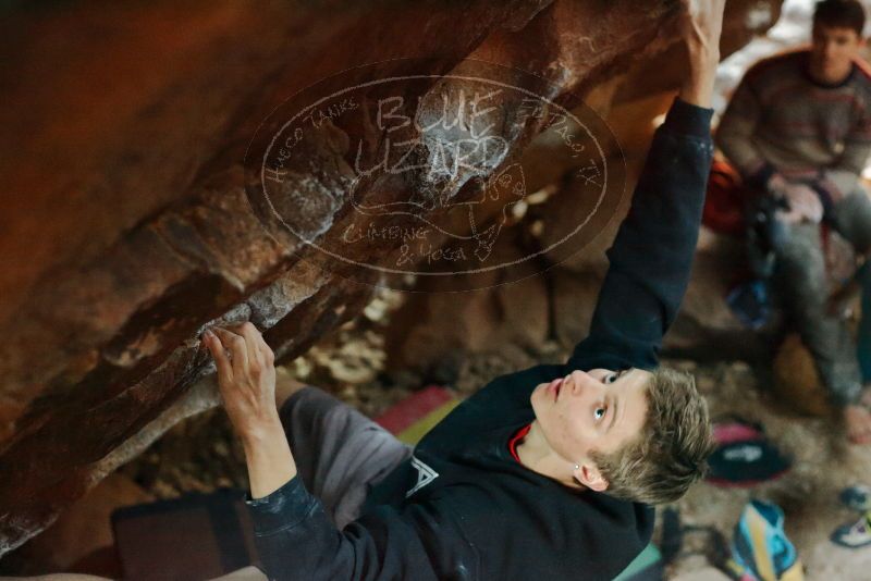 Bouldering in Hueco Tanks on 01/04/2020 with Blue Lizard Climbing and Yoga

Filename: SRM_20200104_1718160.jpg
Aperture: f/3.2
Shutter Speed: 1/200
Body: Canon EOS-1D Mark II
Lens: Canon EF 50mm f/1.8 II