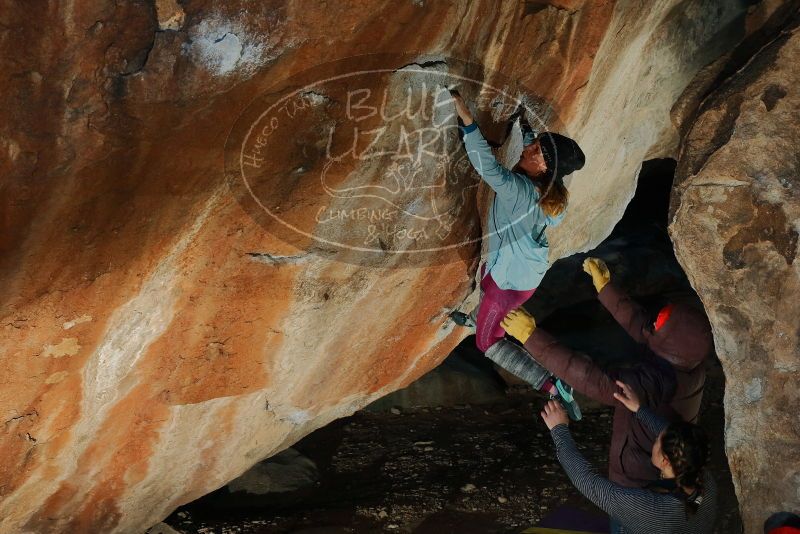 Bouldering in Hueco Tanks on 01/08/2020 with Blue Lizard Climbing and Yoga
Filename: SRM_20200108_1109350.jpg
Aperture: f/8.0
Shutter Speed: 1/250
Body: Canon EOS-1D Mark II
Lens: Canon EF 50mm f/1.8 II