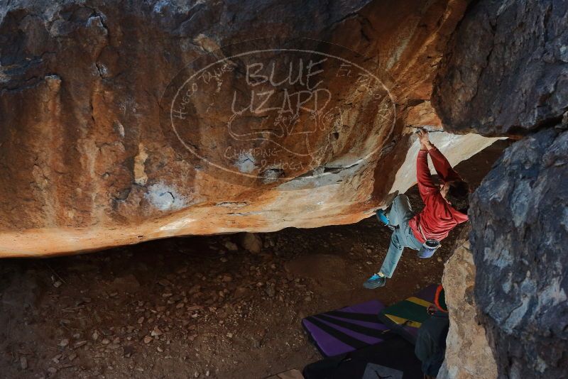 Bouldering in Hueco Tanks on 01/08/2020 with Blue Lizard Climbing and Yoga
Filename: SRM_20200108_1130390.jpg
Aperture: f/5.6
Shutter Speed: 1/250
Body: Canon EOS-1D Mark II
Lens: Canon EF 50mm f/1.8 II