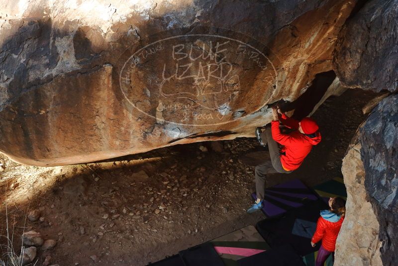 Bouldering in Hueco Tanks on 01/08/2020 with Blue Lizard Climbing and Yoga
Filename: SRM_20200108_1140420.jpg
Aperture: f/5.6
Shutter Speed: 1/250
Body: Canon EOS-1D Mark II
Lens: Canon EF 50mm f/1.8 II