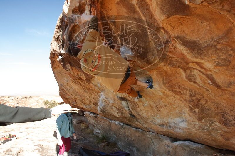 Bouldering in Hueco Tanks on 01/08/2020 with Blue Lizard Climbing and Yoga
Filename: SRM_20200108_1339130.jpg
Aperture: f/6.3
Shutter Speed: 1/400
Body: Canon EOS-1D Mark II
Lens: Canon EF 16-35mm f/2.8 L