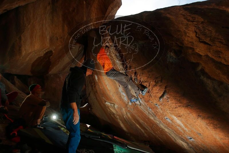 Bouldering in Hueco Tanks on 01/08/2020 with Blue Lizard Climbing and Yoga
Filename: SRM_20200108_1509290.jpg
Aperture: f/5.6
Shutter Speed: 1/250
Body: Canon EOS-1D Mark II
Lens: Canon EF 16-35mm f/2.8 L