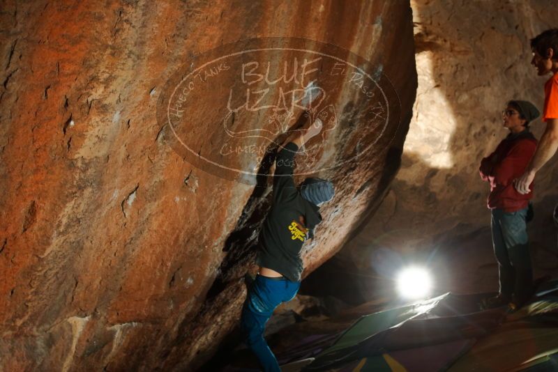 Bouldering in Hueco Tanks on 01/08/2020 with Blue Lizard Climbing and Yoga
Filename: SRM_20200108_1514140.jpg
Aperture: f/5.6
Shutter Speed: 1/250
Body: Canon EOS-1D Mark II
Lens: Canon EF 16-35mm f/2.8 L