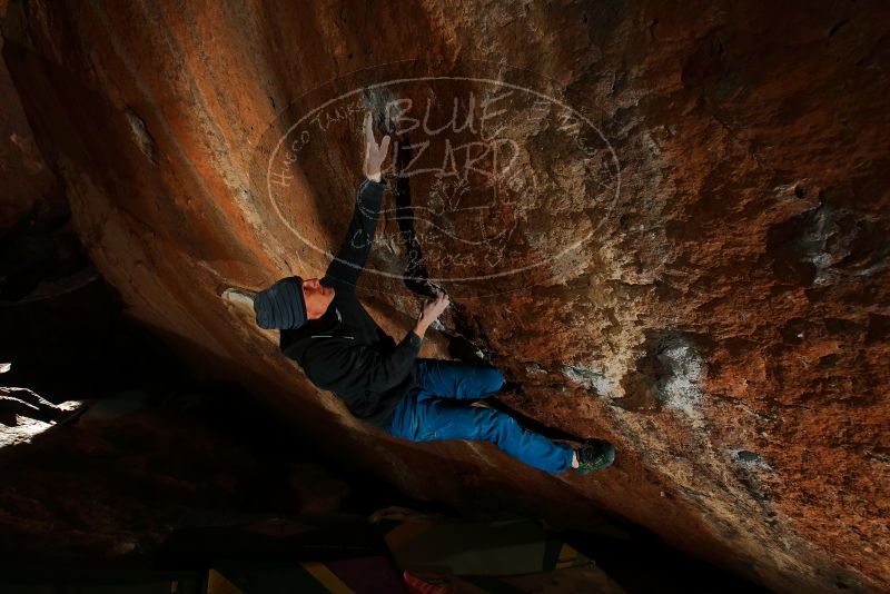 Bouldering in Hueco Tanks on 01/08/2020 with Blue Lizard Climbing and Yoga
Filename: SRM_20200108_1547270.jpg
Aperture: f/5.6
Shutter Speed: 1/250
Body: Canon EOS-1D Mark II
Lens: Canon EF 16-35mm f/2.8 L