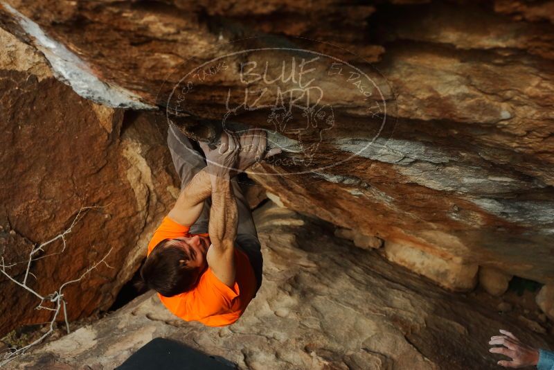 Bouldering in Hueco Tanks on 01/08/2020 with Blue Lizard Climbing and Yoga
Filename: SRM_20200108_1650100.jpg
Aperture: f/5.0
Shutter Speed: 1/400
Body: Canon EOS-1D Mark II
Lens: Canon EF 50mm f/1.8 II