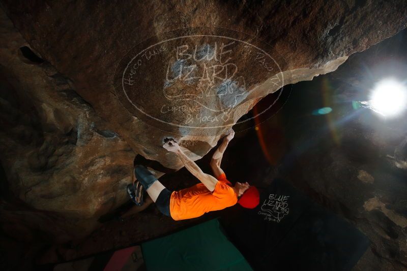 Bouldering in Hueco Tanks on 01/08/2020 with Blue Lizard Climbing and Yoga
Filename: SRM_20200108_1813450.jpg
Aperture: f/8.0
Shutter Speed: 1/250
Body: Canon EOS-1D Mark II
Lens: Canon EF 16-35mm f/2.8 L